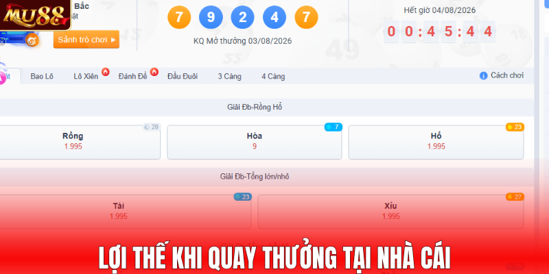 Lợi thế khi quay thưởng tại nhà cái
