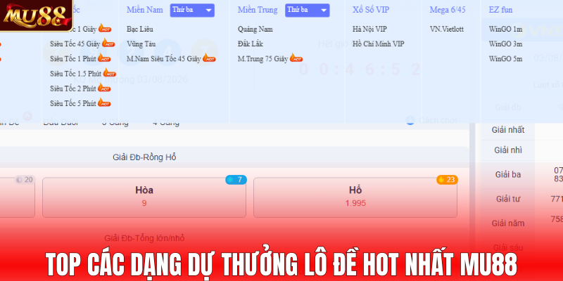 Top các dạng dự thưởng lô đề hot nhất MU88